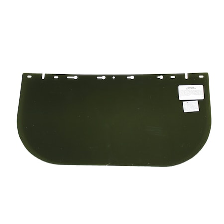 Sellstrom 390 Premium Series Single Crown Face Shields Window, Acetate, 8 in x 16 in x .040 in, Uncoated, Dark Green S35120